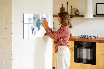 Weltkarte beschreibbare Magnettafel