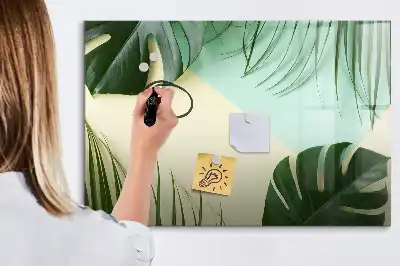 Schreib-Magnettafel im Design Monstera-Blätter