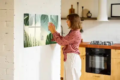Schreib-Magnettafel im Design Monstera-Blätter