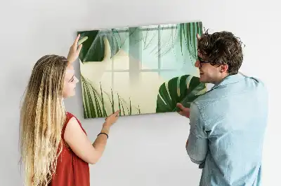 Schreib-Magnettafel im Design Monstera-Blätter