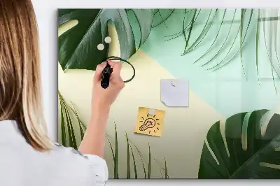 Schreib-Magnettafel im Design Monstera-Blätter