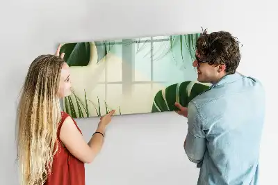 Schreib-Magnettafel im Design Monstera-Blätter