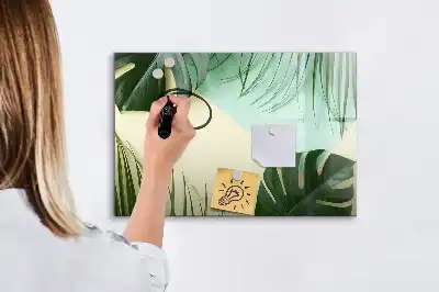 Schreib-Magnettafel im Design Monstera-Blätter