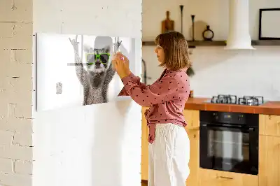Schreib-Magnettafel mit Motiv Sukkulenten mit Brille