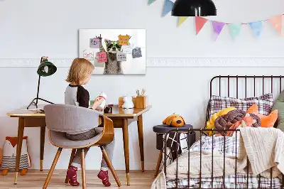 Schreib-Magnettafel mit Motiv Sukkulenten mit Brille
