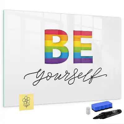 Schreib-Magnettafel mit dem Text Sei du selbst