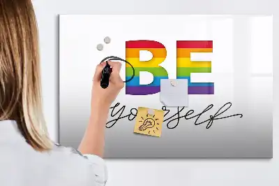 Schreib-Magnettafel mit dem Text Sei du selbst