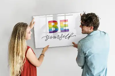 Schreib-Magnettafel mit dem Text Sei du selbst
