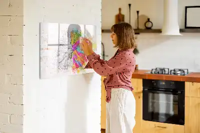 Schreib-Magnettafel Gehirn-Abstraktion