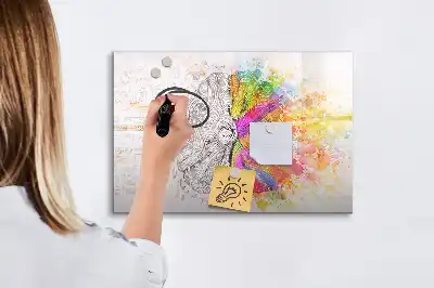Schreib-Magnettafel Gehirn-Abstraktion