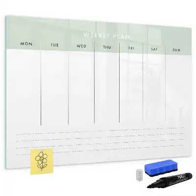 Wochenplaner beschreibbare Magnettafel