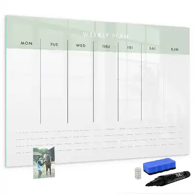 Wochenplaner beschreibbare Magnettafel