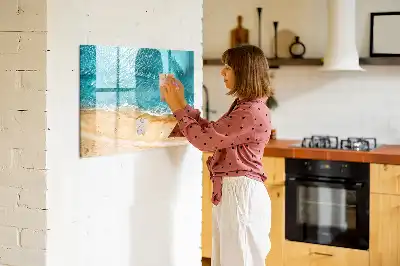 Schreib-Magnettafel Motiv Menschen am Strand
