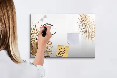 Beschreibbare Magnettafel mit Motiv Exotische Blätter