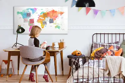 Schreib-Magnettafel Aquarell-Weltkarte