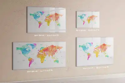 Schreib-Magnettafel Aquarell-Weltkarte