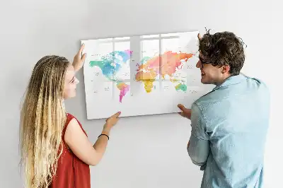 Schreib-Magnettafel Aquarell-Weltkarte