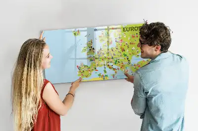 Schreib-Magnettafel mit Weltkartenmotiv und Flaggen
