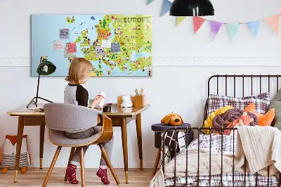 Schreib-Magnettafel mit Weltkartenmotiv und Flaggen