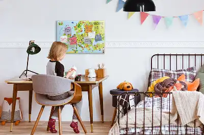 Schreib-Magnettafel mit Weltkartenmotiv und Flaggen