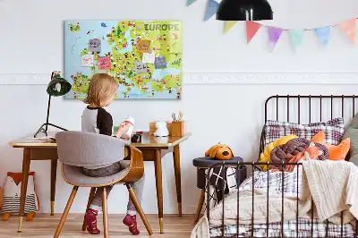 Schreib-Magnettafel mit Weltkartenmotiv und Flaggen