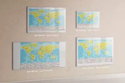 Weltkarte als beschreibbare Magnettafel