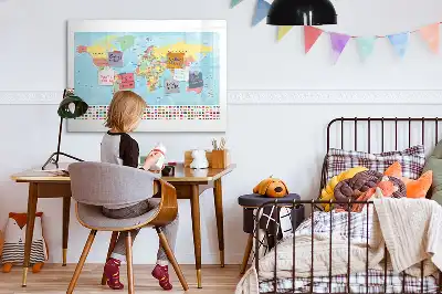Beschreibbare Magnettafel mit geografischer Weltkarte