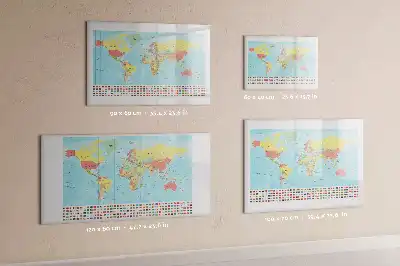 Beschreibbare Magnettafel mit geografischer Weltkarte