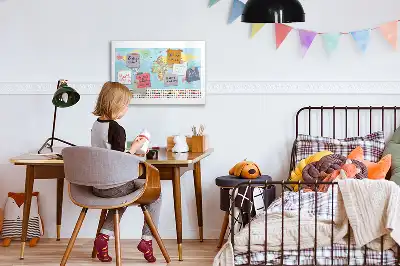 Beschreibbare Magnettafel mit geografischer Weltkarte