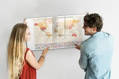 Schreib-Magnettafel im Design Weltkarten-Projekt