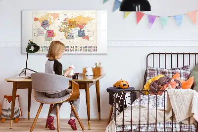 Schreib-Magnettafel im Design Weltkarten-Projekt