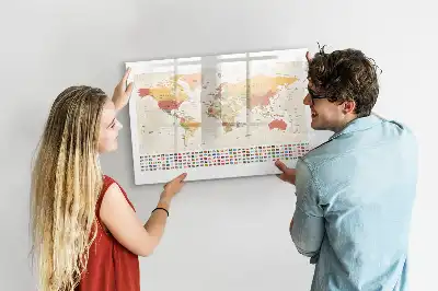 Schreib-Magnettafel im Design Weltkarten-Projekt
