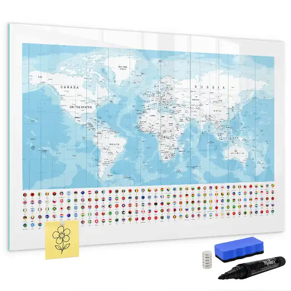 Kontinentkarten als beschreibbare Magnettafel