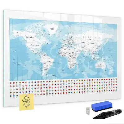 Kontinentkarten als beschreibbare Magnettafel