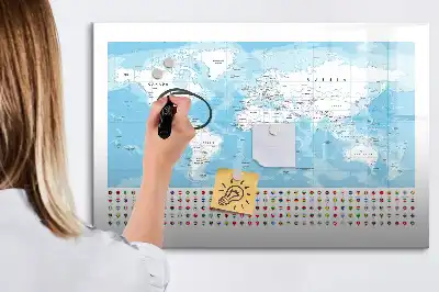 Kontinentkarten als beschreibbare Magnettafel