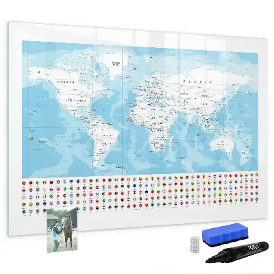 Kontinentkarten als beschreibbare Magnettafel