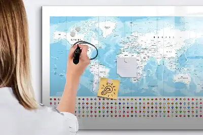 Kontinentkarten als beschreibbare Magnettafel