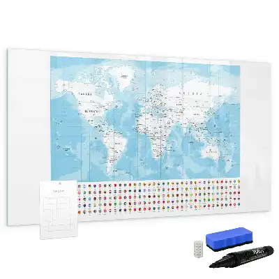 Kontinentkarten als beschreibbare Magnettafel