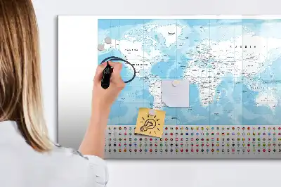 Kontinentkarten als beschreibbare Magnettafel