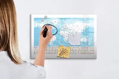 Kontinentkarten als beschreibbare Magnettafel