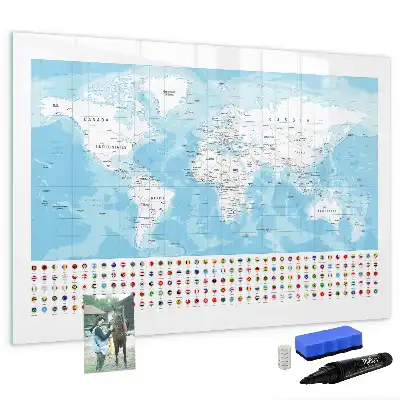 Kontinentkarten als beschreibbare Magnettafel