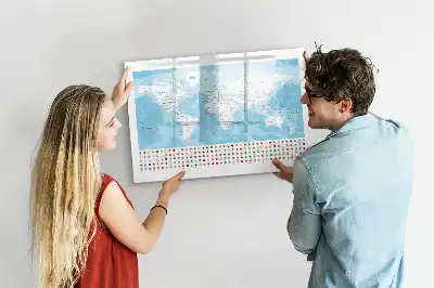 Kontinentkarten als beschreibbare Magnettafel