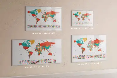 Schreib-Magnettafel in Form einer bunten Weltkarte