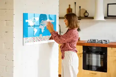 Beschreibbare Magnettafel mit Staatskonturen