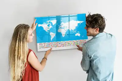 Beschreibbare Magnettafel mit Staatskonturen