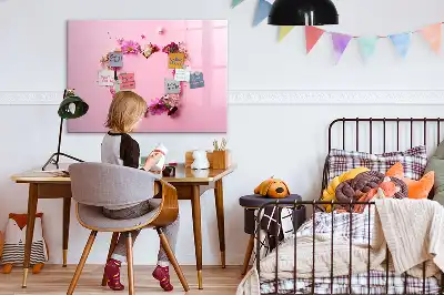 Schreib-Magnettafel mit Motiv Herz aus Blumen