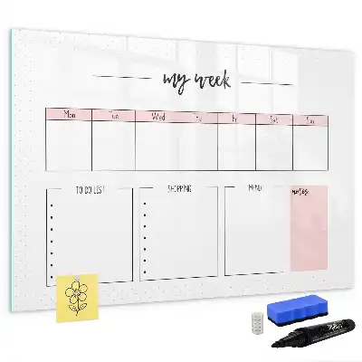 Magnetischer Wochenplaner beschreibbare Tafel