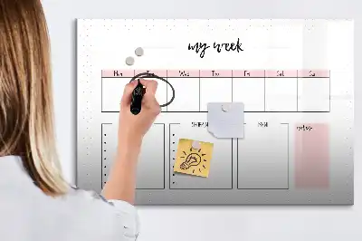 Magnetischer Wochenplaner beschreibbare Tafel