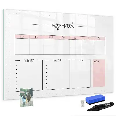 Magnetischer Wochenplaner beschreibbare Tafel