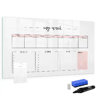 Magnetischer Wochenplaner beschreibbare Tafel